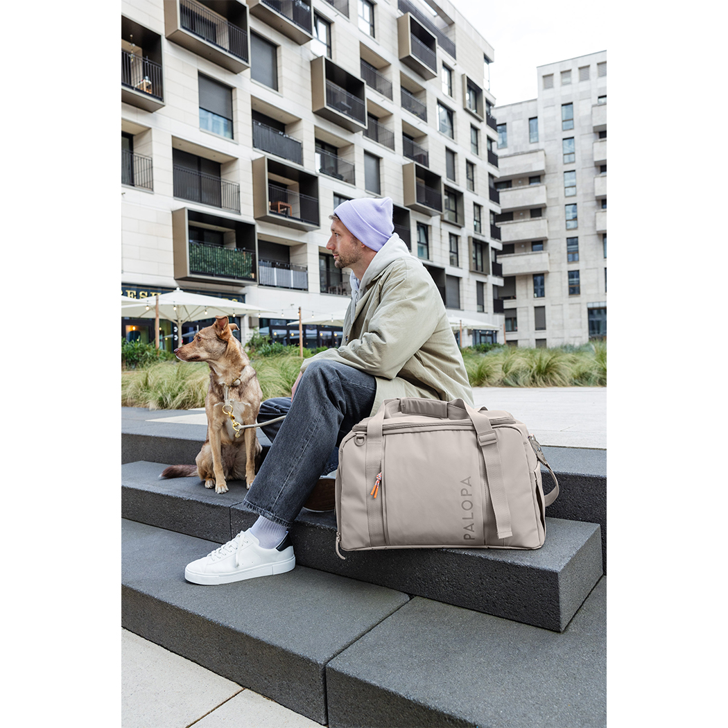 tüchtige tasche, sporttasche, reisen bag, beige tasche, hund leash