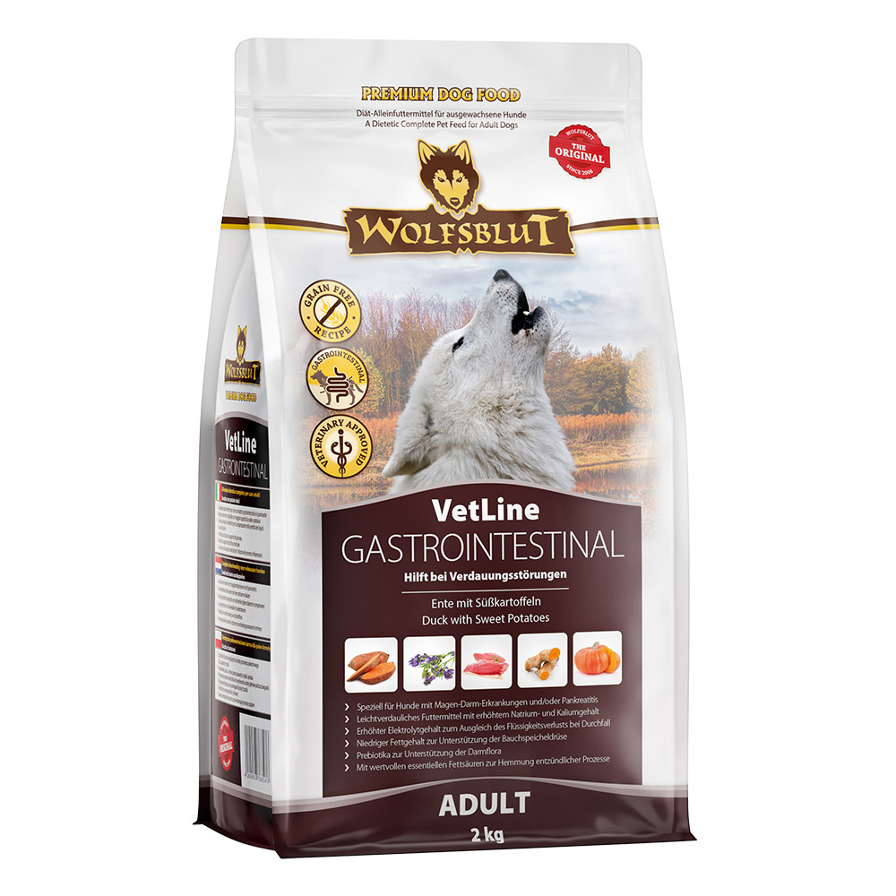 Wolfsblut Vetline Trockenfutter Gastrointestinal 2kg - Magen-Darm - Ente