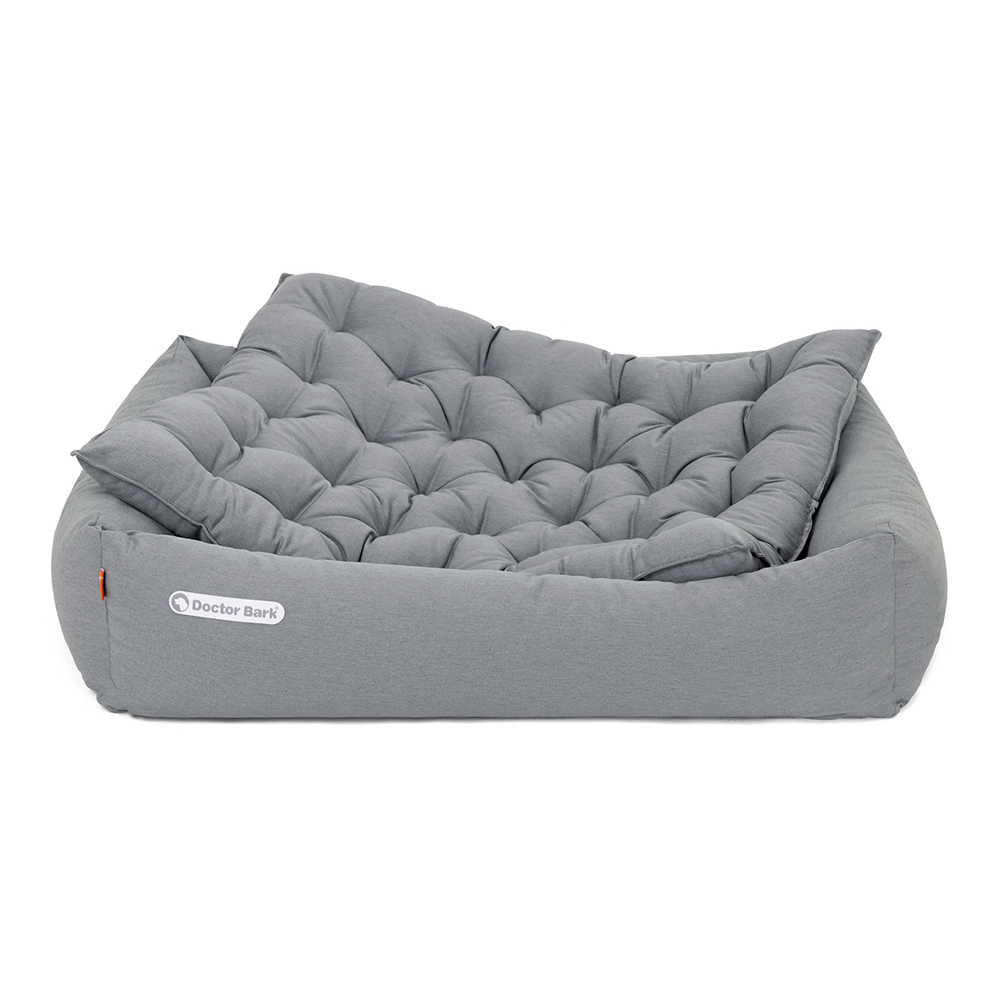 Hundekissen, Kuschelkissen, grau, gesteppt, waschbar