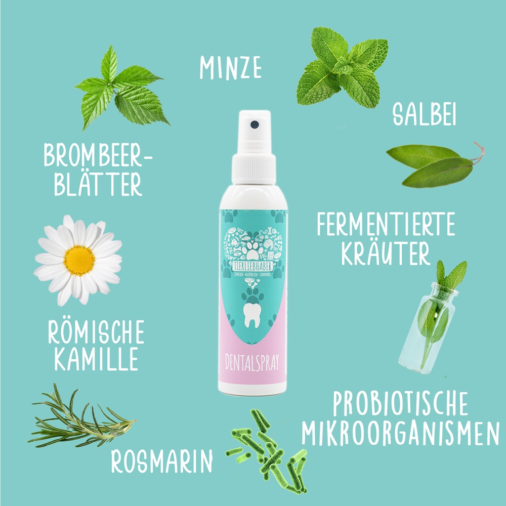 Dental spray, Probiotics, Fermented herbs, Herbal ingredients, Spray bottle