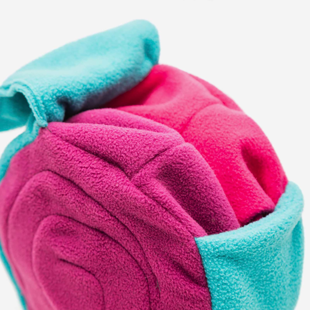 Fleece, Mütze, Stirnband, Rosa, Türkis