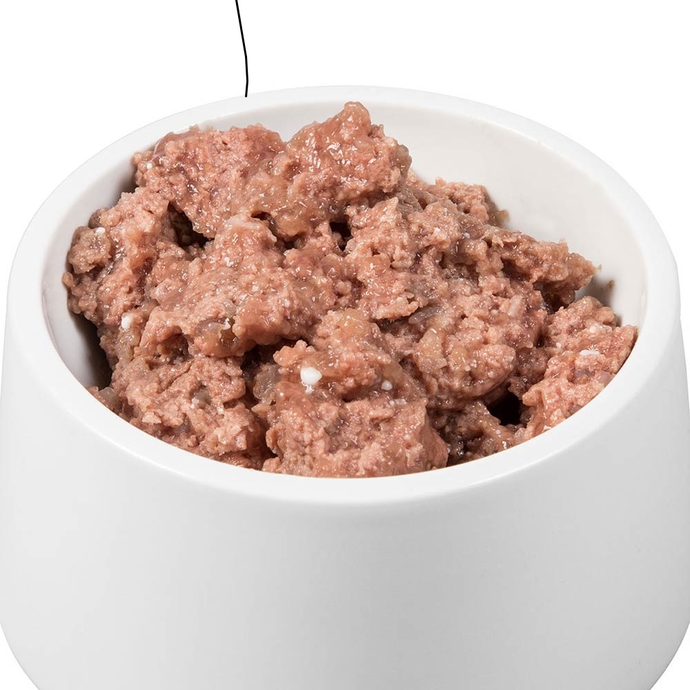 Hundefutter, Nassfutter, Fleisch, Rinderhack, Katzennapf