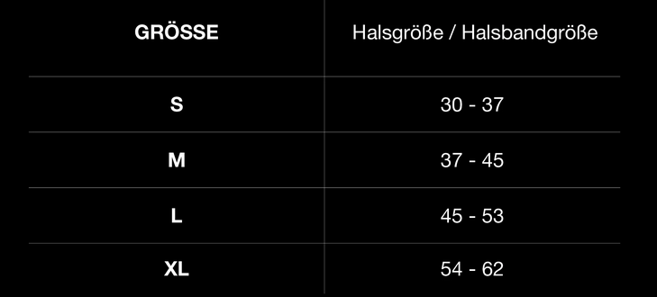 Größe, Halsbandgröße, S, M, L, XL, Schwarz, Kleidung, Etikett, Tabelle