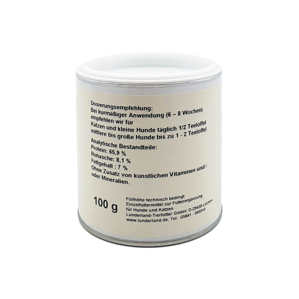 Dosenbehälter, Katzenfutter, Hundnfutter, 100 g, EtikettText