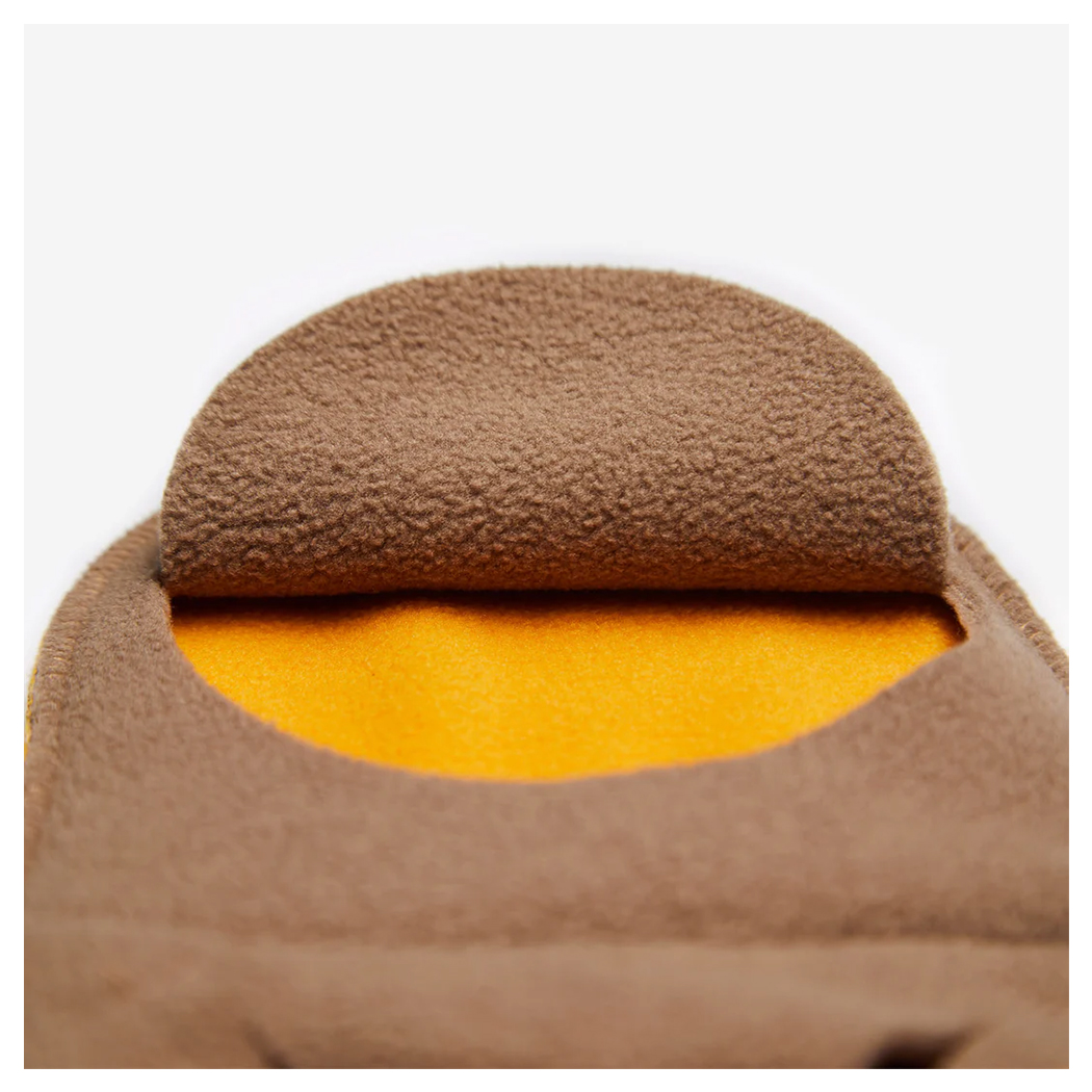 braun, Fleece, Hut, Verkleidung, orange Innenseite