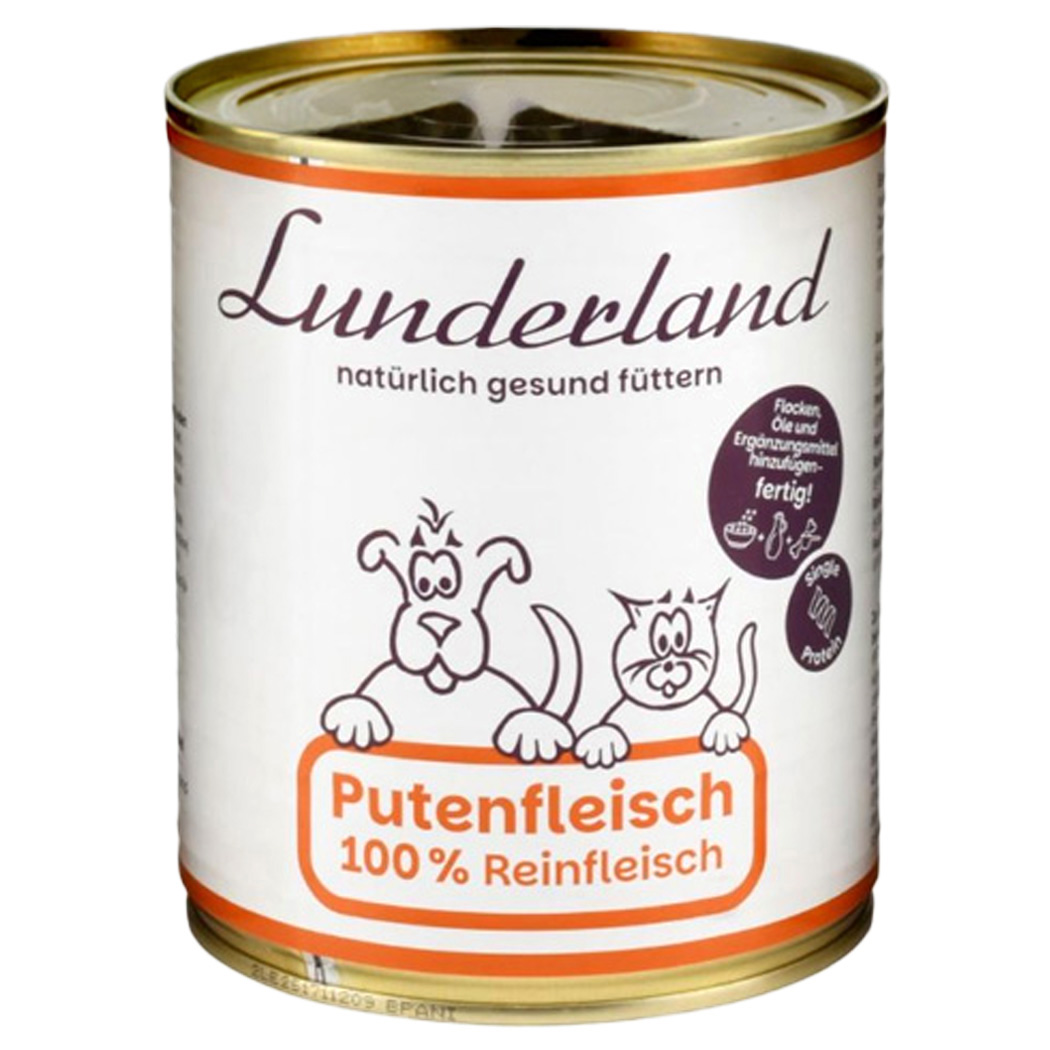 Dosenfutter, Hundefutter, Putenfleisch, 100% Fleisch, Tiernahrung