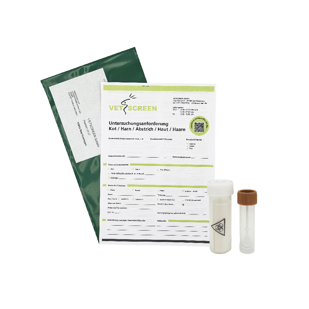 VetScreen, Untersuchungsanordnung, Laborbrief, Probenröhrchen, Kittelset