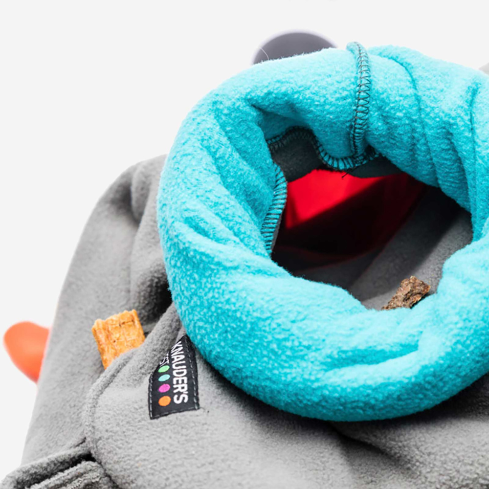 Kinder-Schal, Fleece, Grau, Turquoise inner, Grau-Samt?