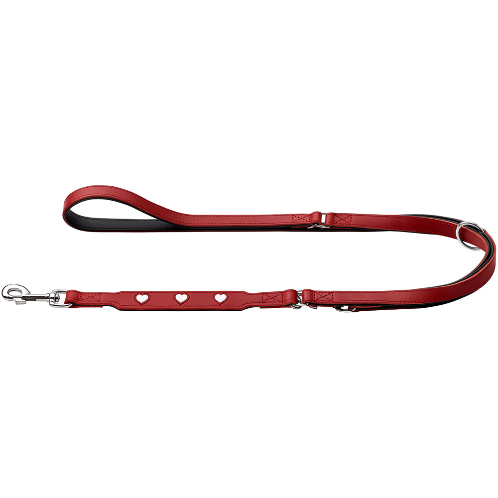 Schulterriemen, Lederreif, Herz-Motive, Rot, Metallöse