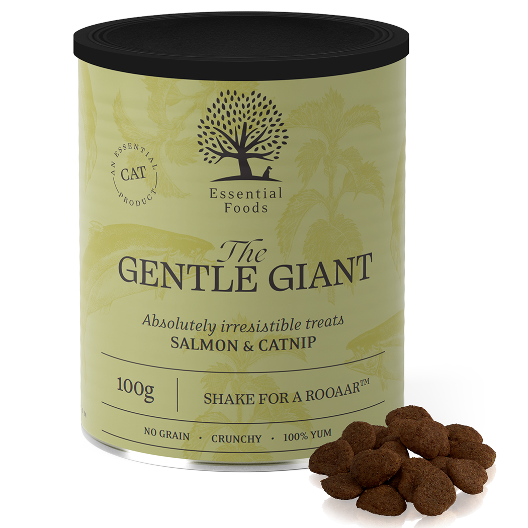 Katzenleckerlis, Lachs-Katzenfutter, The Gentle Giant, Knusprige Kekse, 100 g Dose