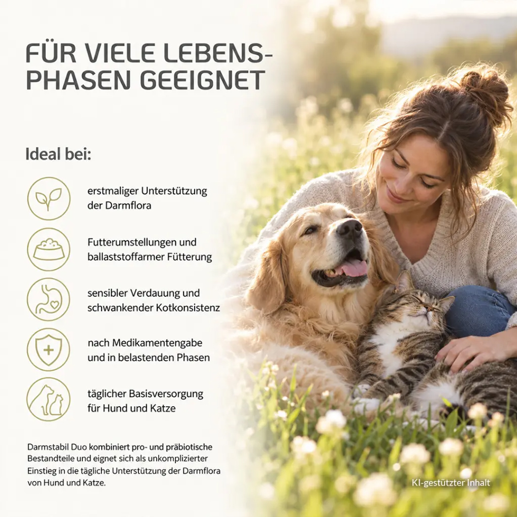 Darmflora-Ergänzung, Hund und Katze, Probiotika, Präbiotika, Verdauungsunterstützung