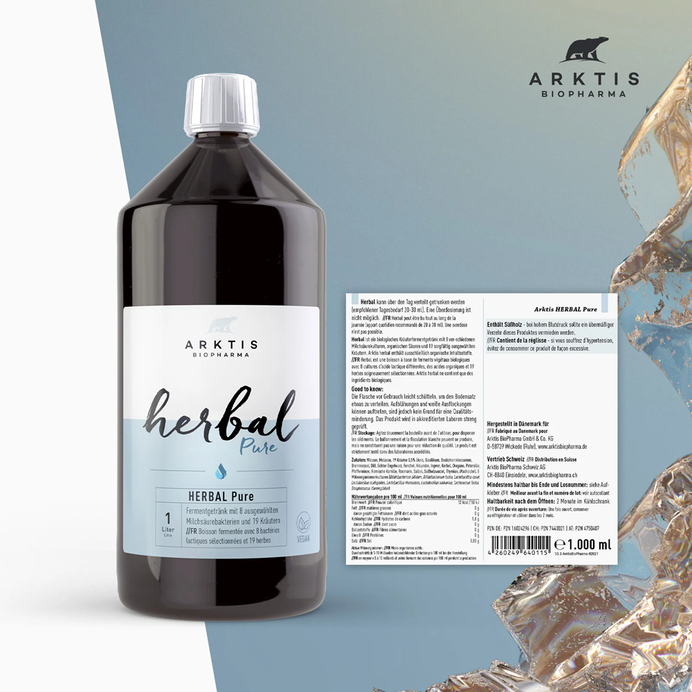 Arktis Herbal Pure mit 8 Milchsäurebakterien und 19 Kräutern 1000ml - Human