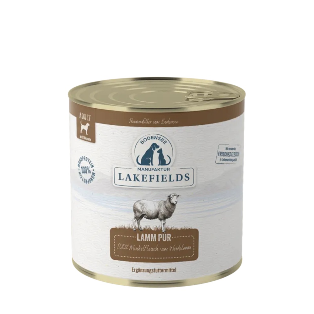 Lakefields Reinfleischdose Lamm pur 800g - neue Rezeptur Zinn, Aluminium, Kann, Schaf, Konserven