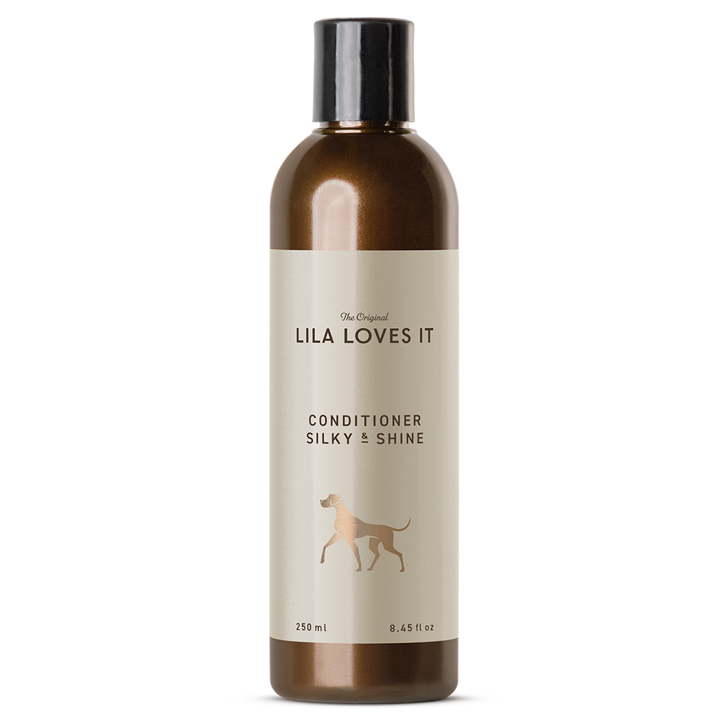 Conditioner, Silky Shine, 250 ml, Braune Flasche, Hundensilhouette