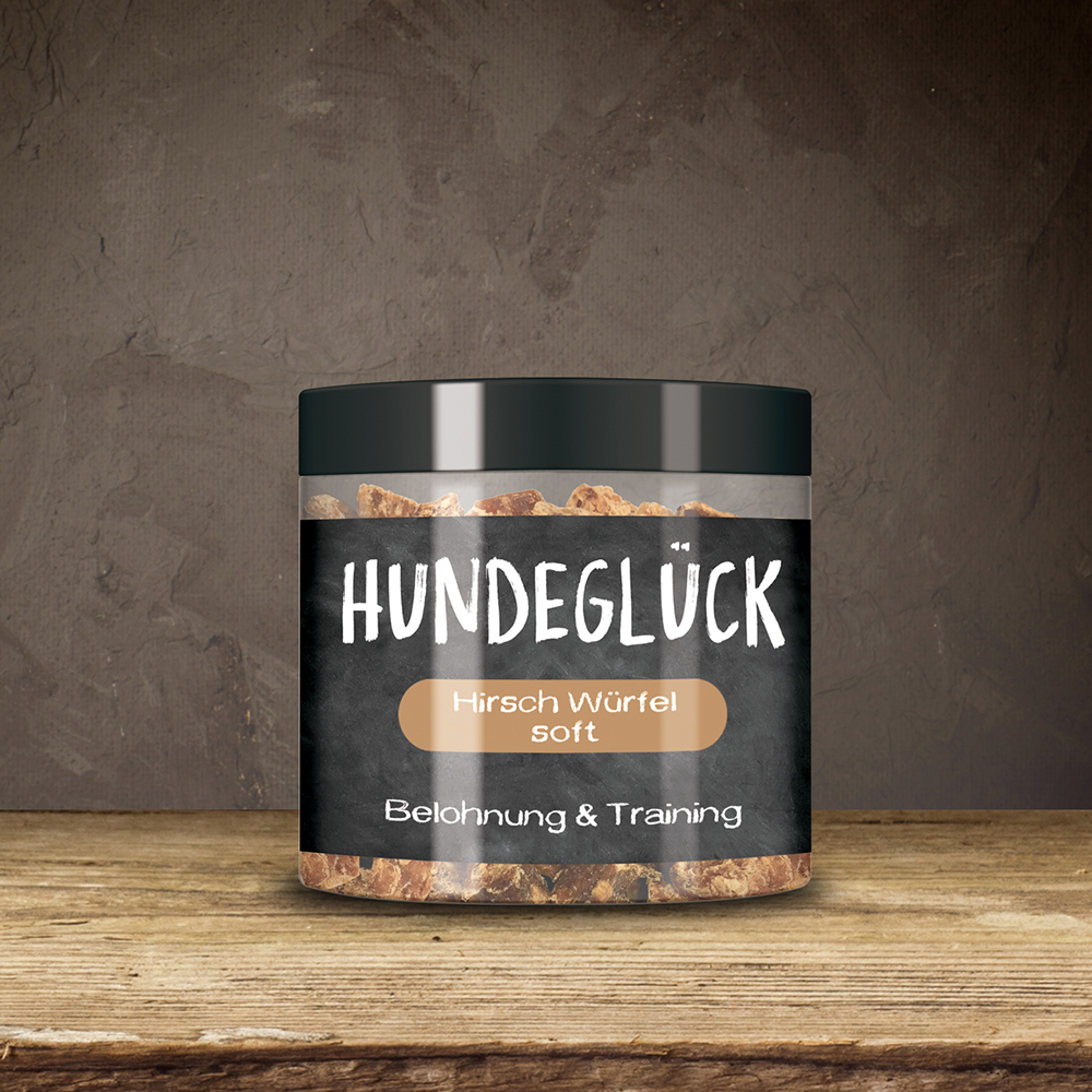Hundeglock, Hundefutter, Belohnung, Training, Hirsch Würfel Soft