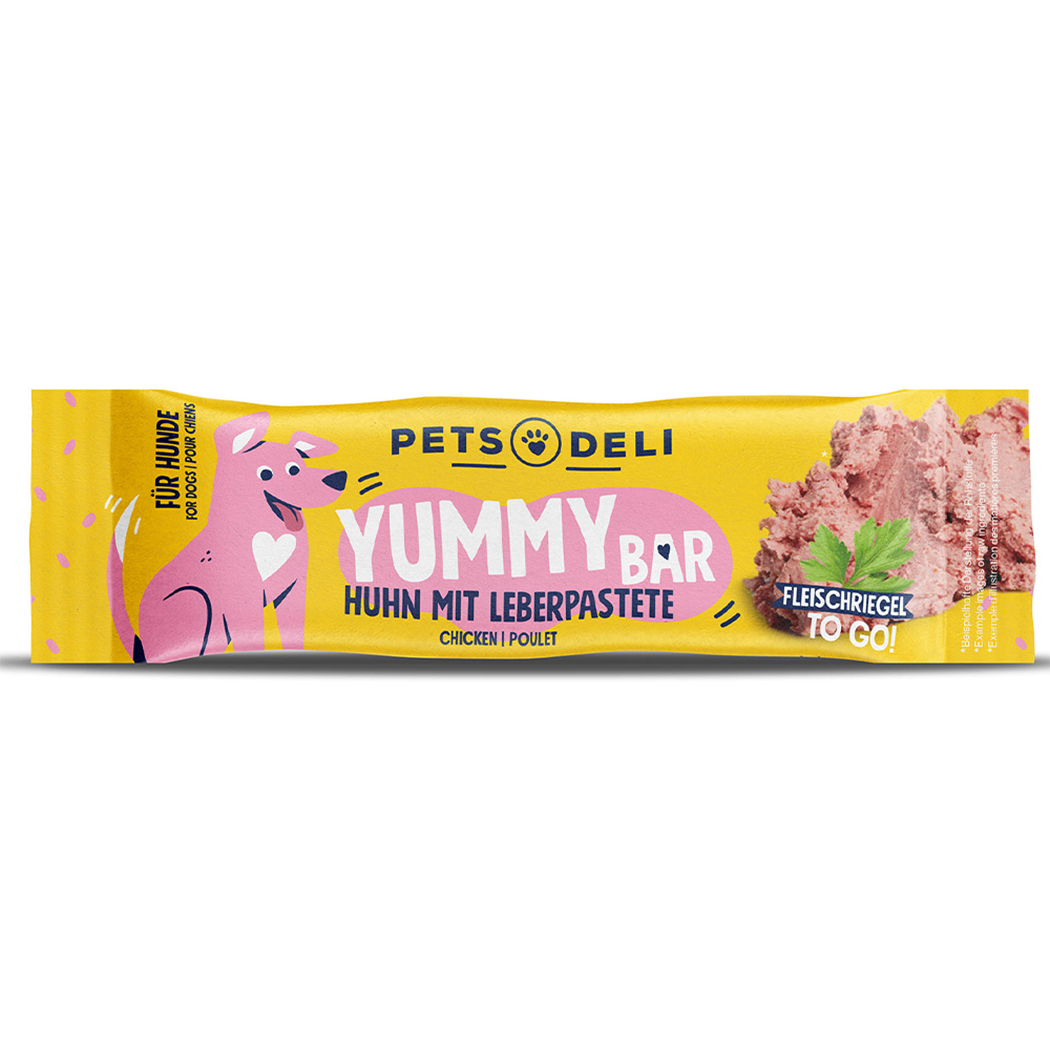 Hundensnack, Huhn, Leberpaste, Yummy Bar, Fleischprodukt
