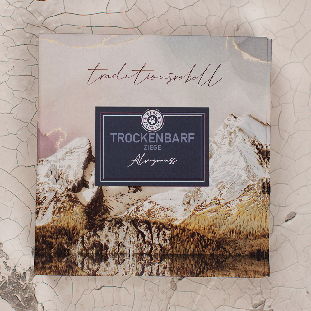 Trocknenbarf, Ziege, Alpenguss, Berglandschaft, Boxverpackung