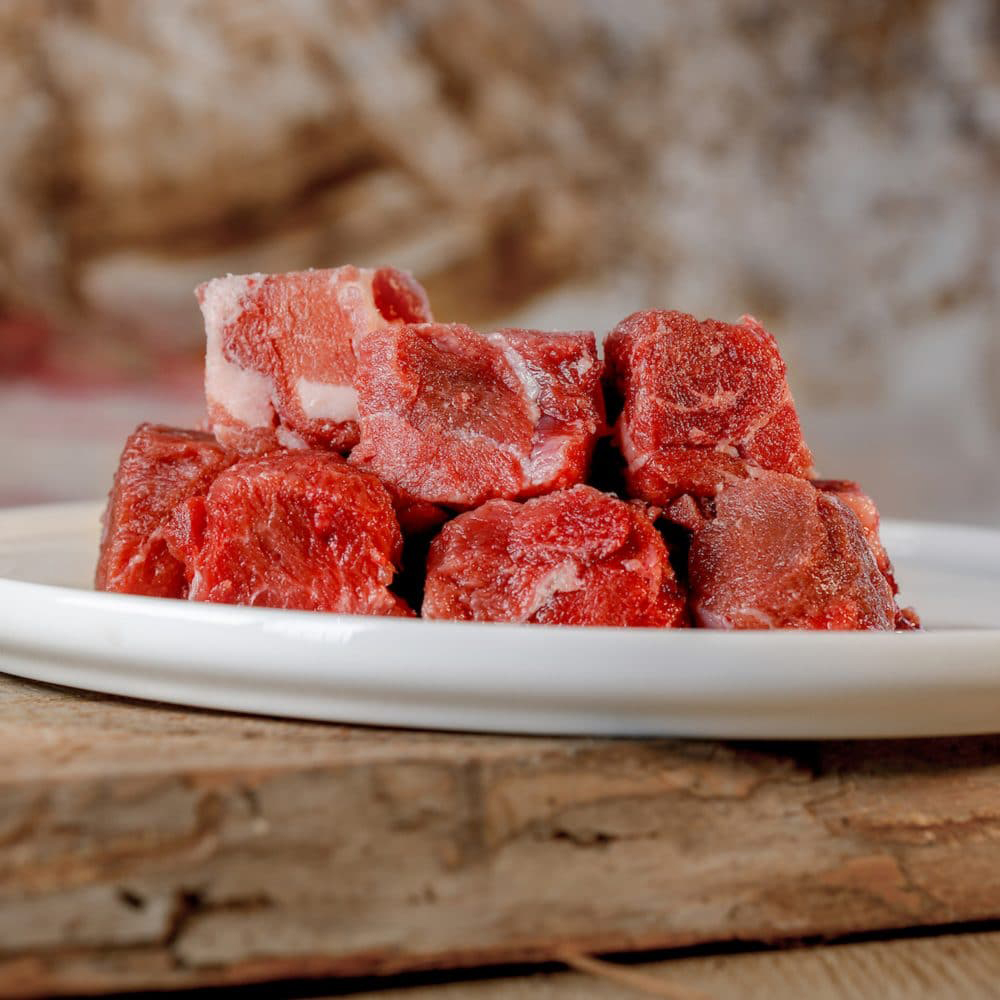 Rindfleischwürfel, Fleischwürfel, roter Fleischblock, Blockwürfel, Gefrorenes Fleisch