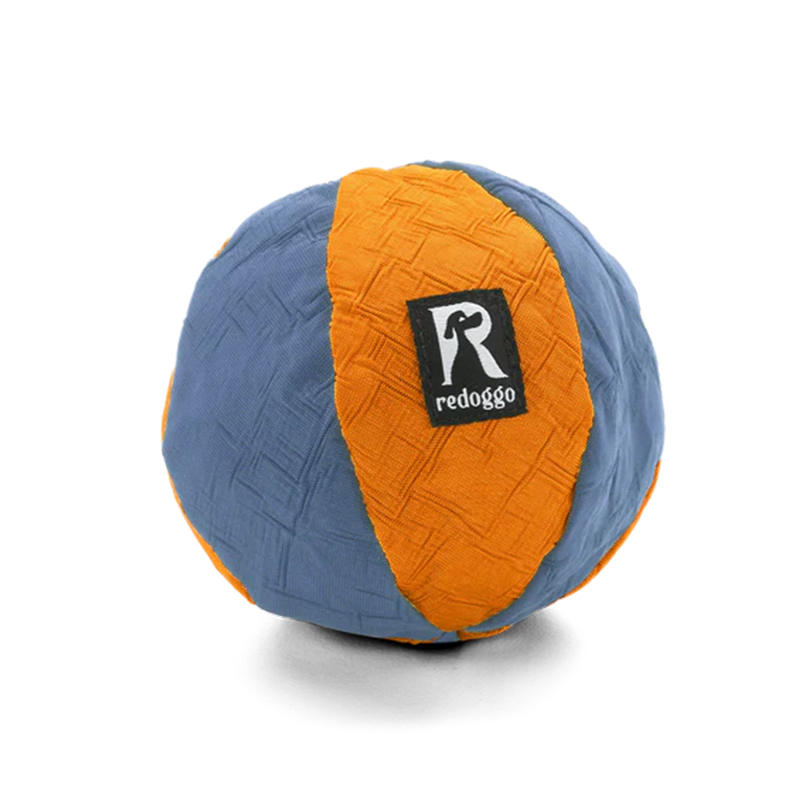 Ball, Hundespielzeug, Stoffball, blau orange Ball, redoggo