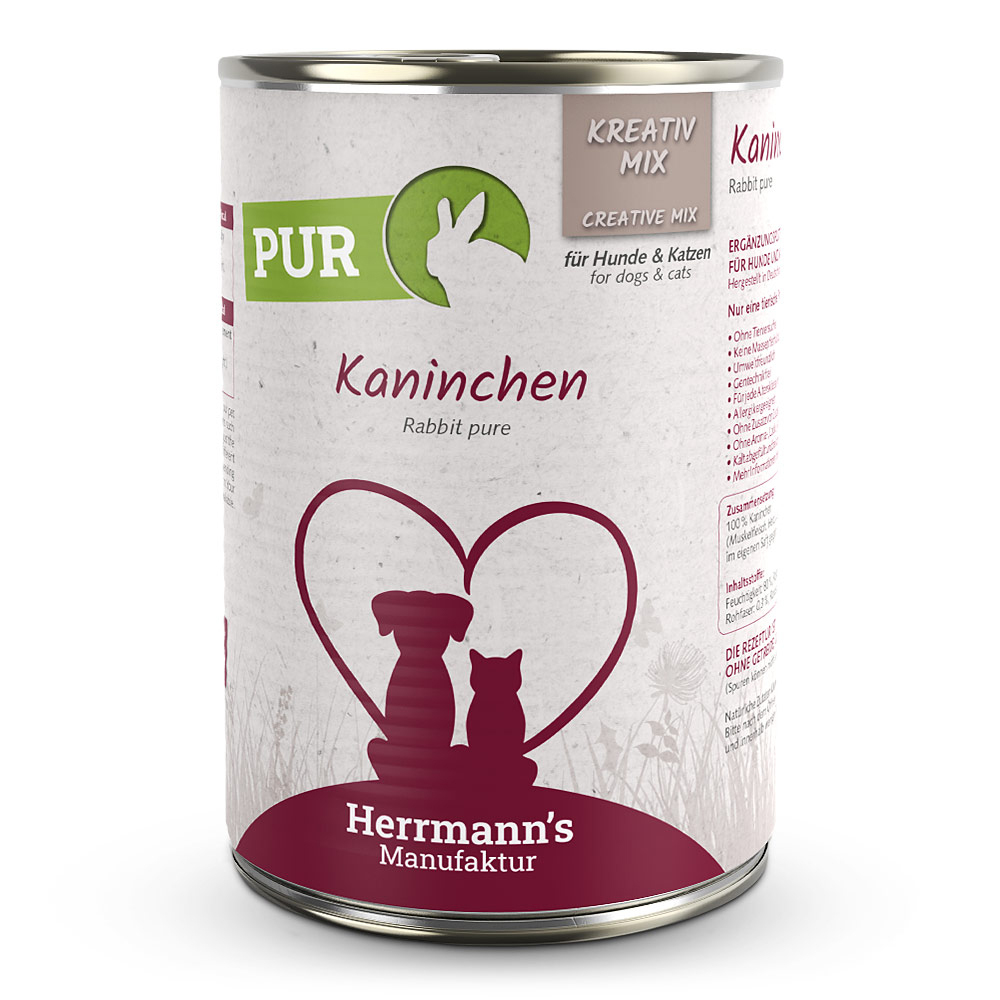 Kaninchen, Katzenfutter, Nassfutter, Herzform, Purer Pure