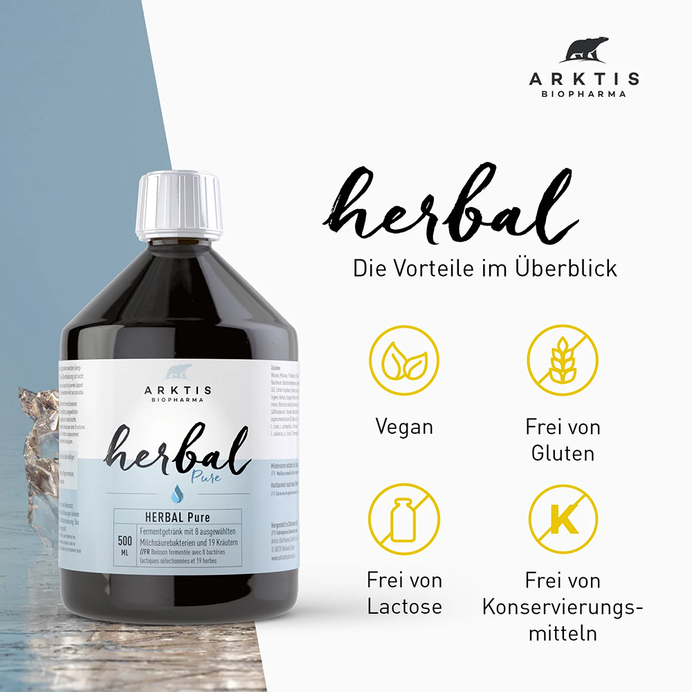 Arktis Herbal Pure mit 8 Milchsäurebakterien und 19 Kräutern 500ml - Human