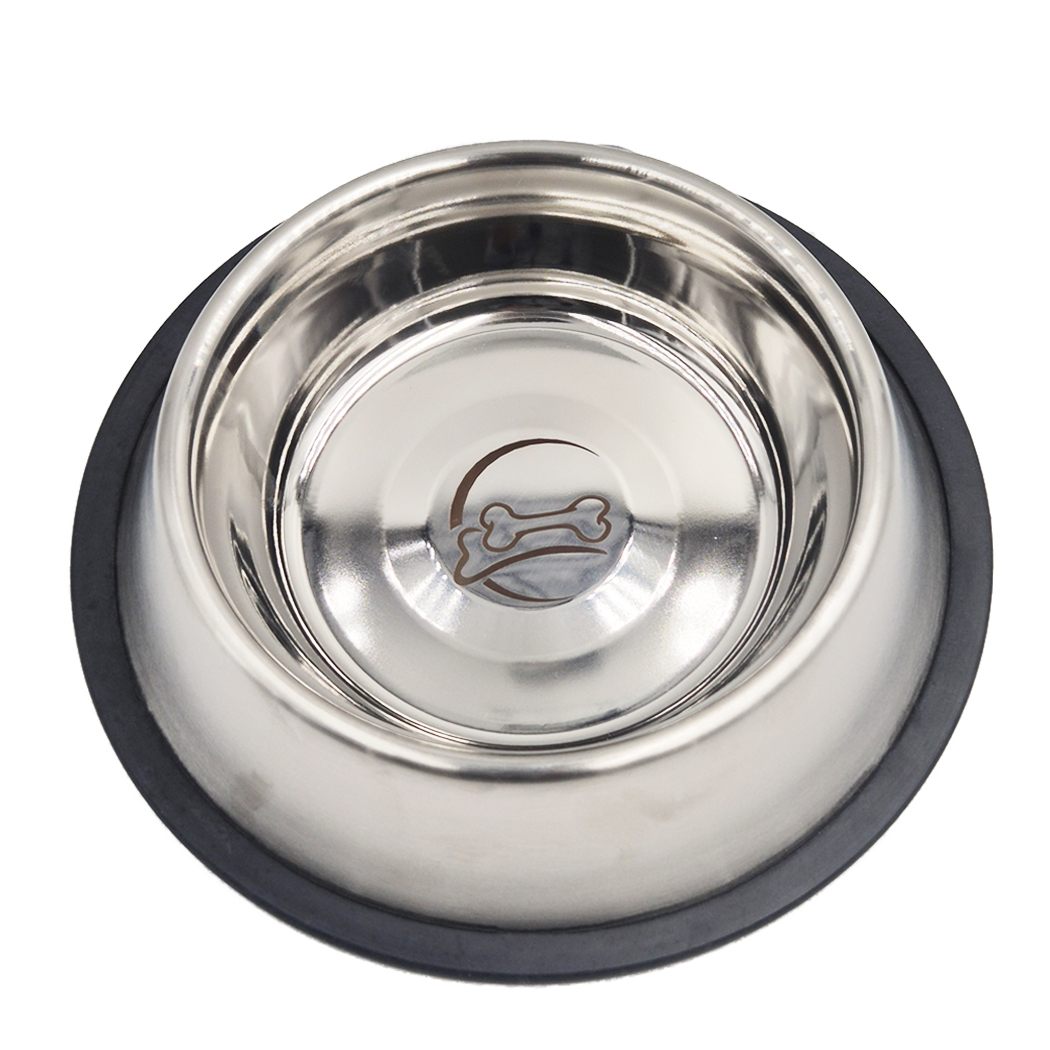 Hundeschale, Edelstahl, Tiernapf, Futter-/Wasserschale, Rutschfeste Basis