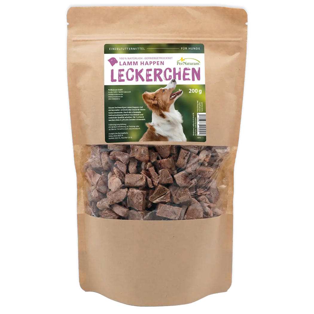 Hundefutter, Lamm, Leckerlis, 200 g, Stücke