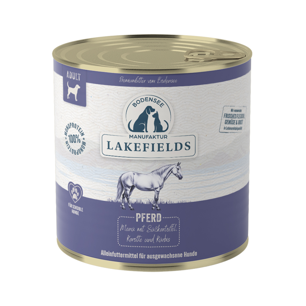 Hunde-Nahrung, Dosenfutter, Pferd, Karotte, Kürbis
