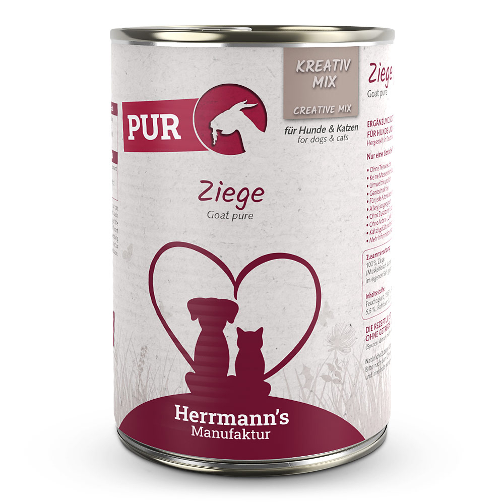 Hundefutter, Ziege, Goat pur, Katzen & Hunde, Dosenpackung