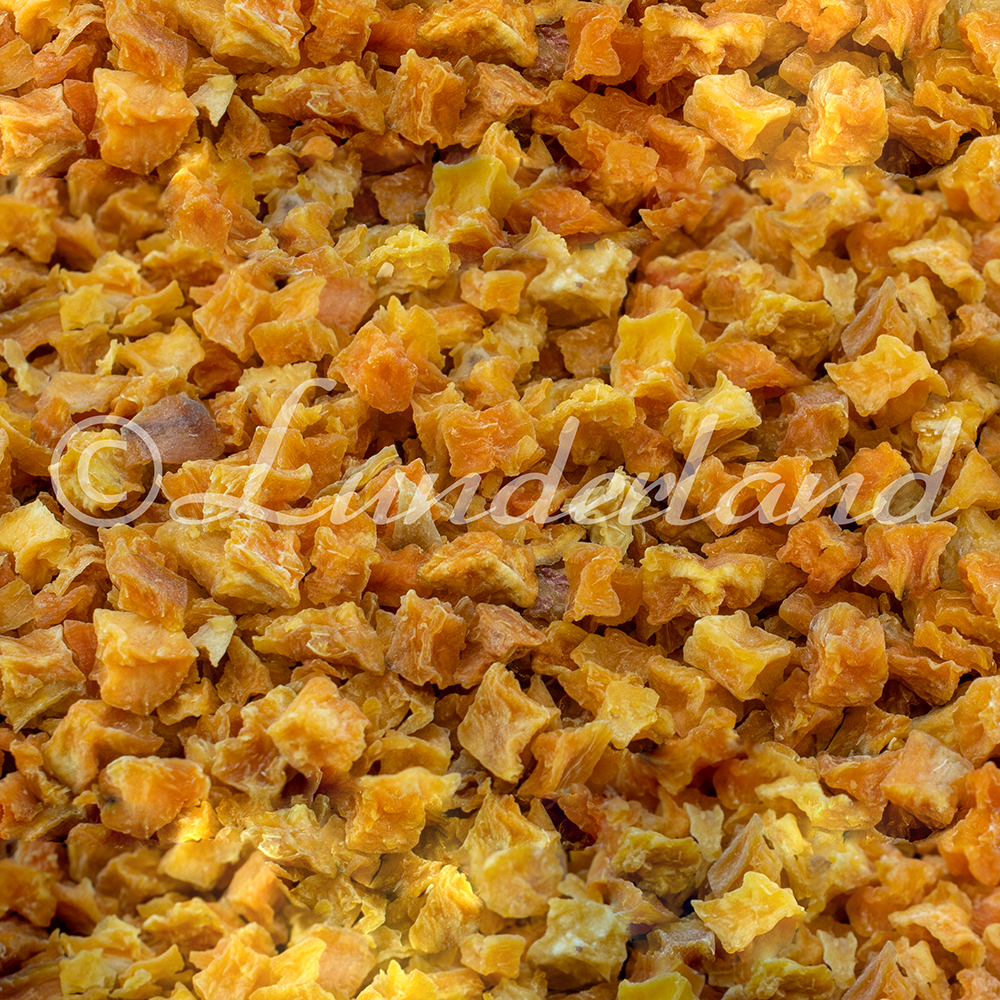 Karottenchips, geröstet, Knusprig, Körner, Frischspan