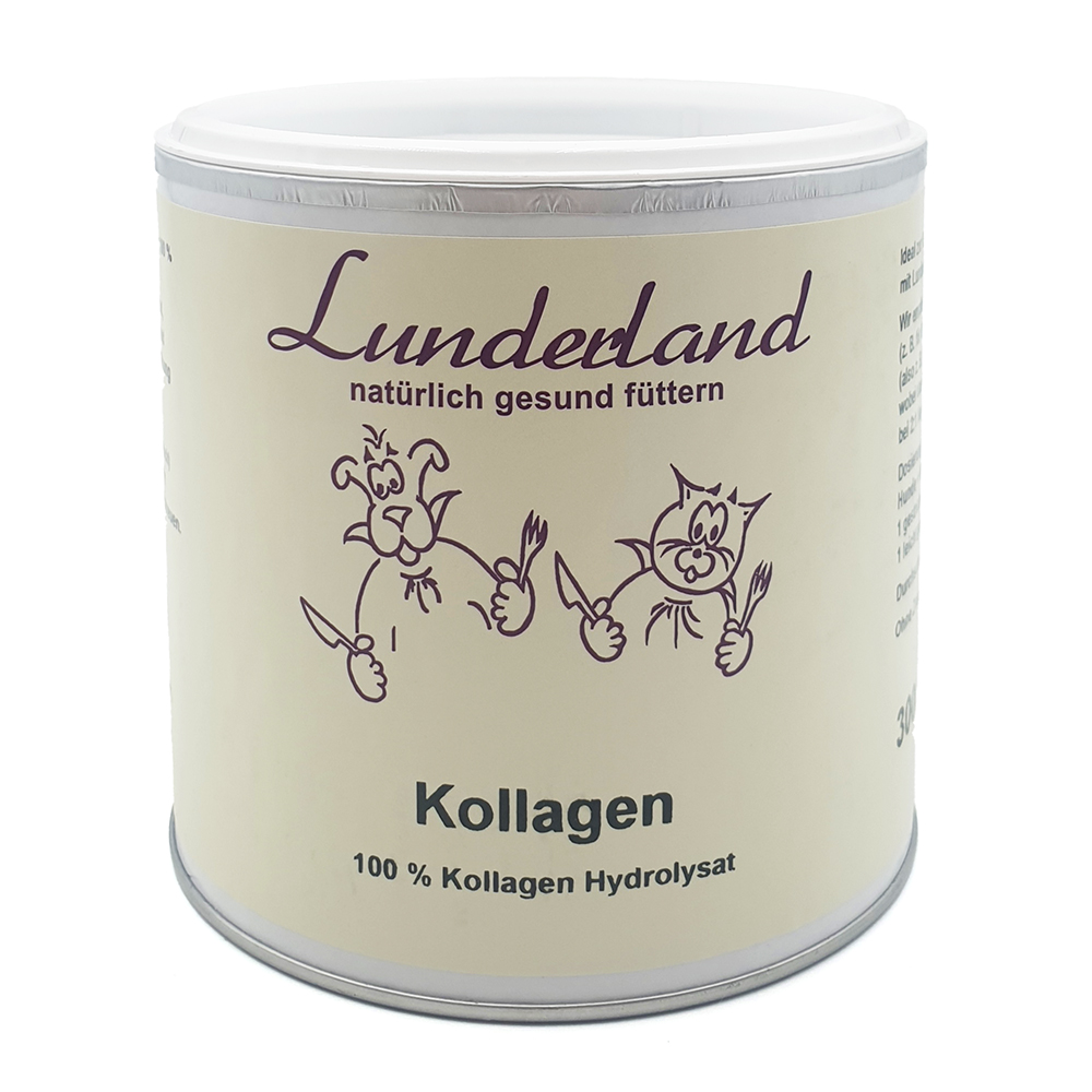 Kollagenhydrolysat, Pulver, Ergänzungsfuttermittel, Metalldose, Beiger Behälter