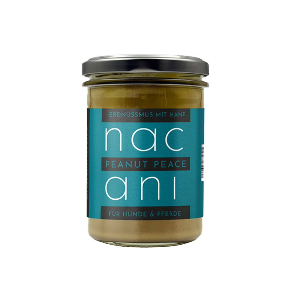 Erdnussmus, mit Hanf, Peanut Peace, Glas, Hunde & Pferde