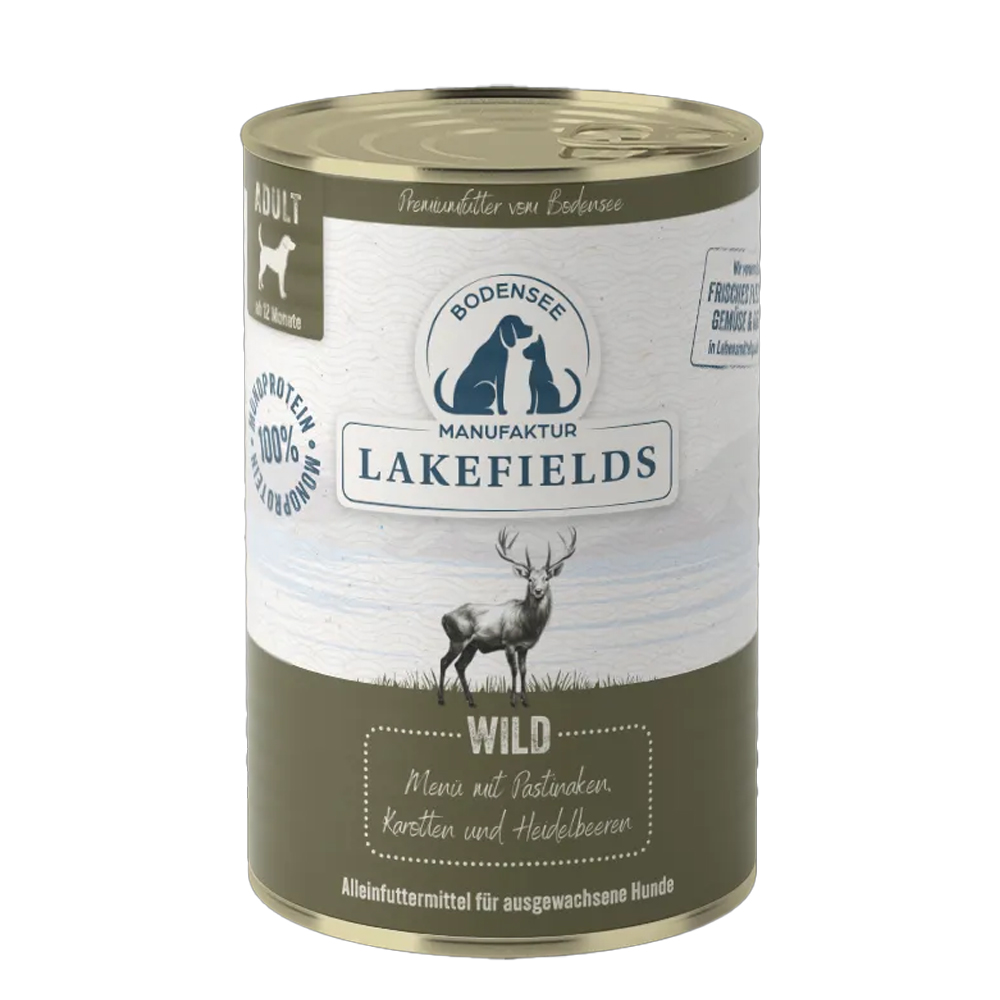 Hunde-Nassfutter, Dosenfutter, Wild, Lakefields, Hundemenü
