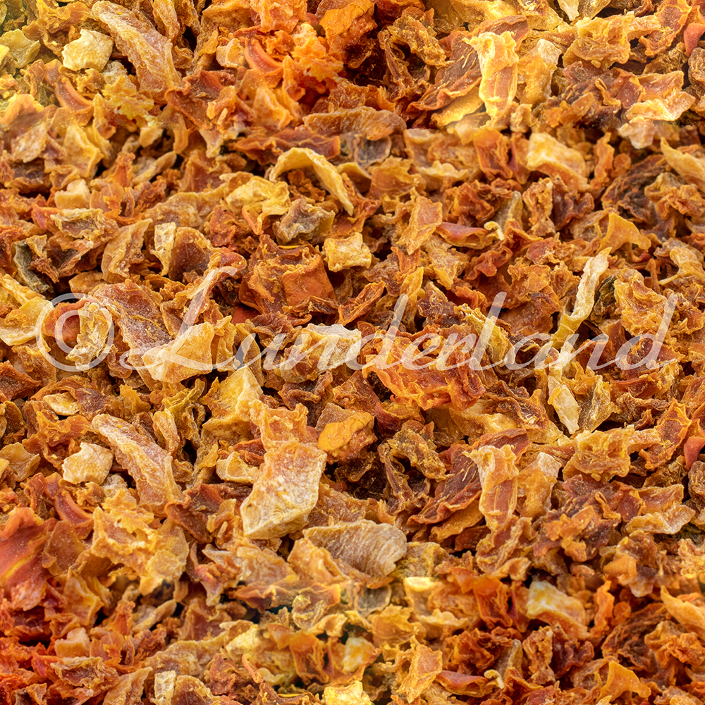 Chili-Flocken, Paprika, Knusprige Stücke, Gewürzchips, Knoblauch?