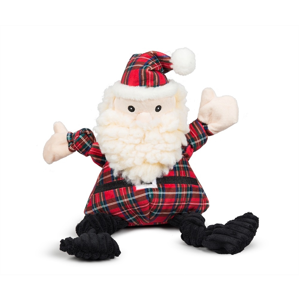 HuggleHounds Santa Knottie Tartan Plaid large