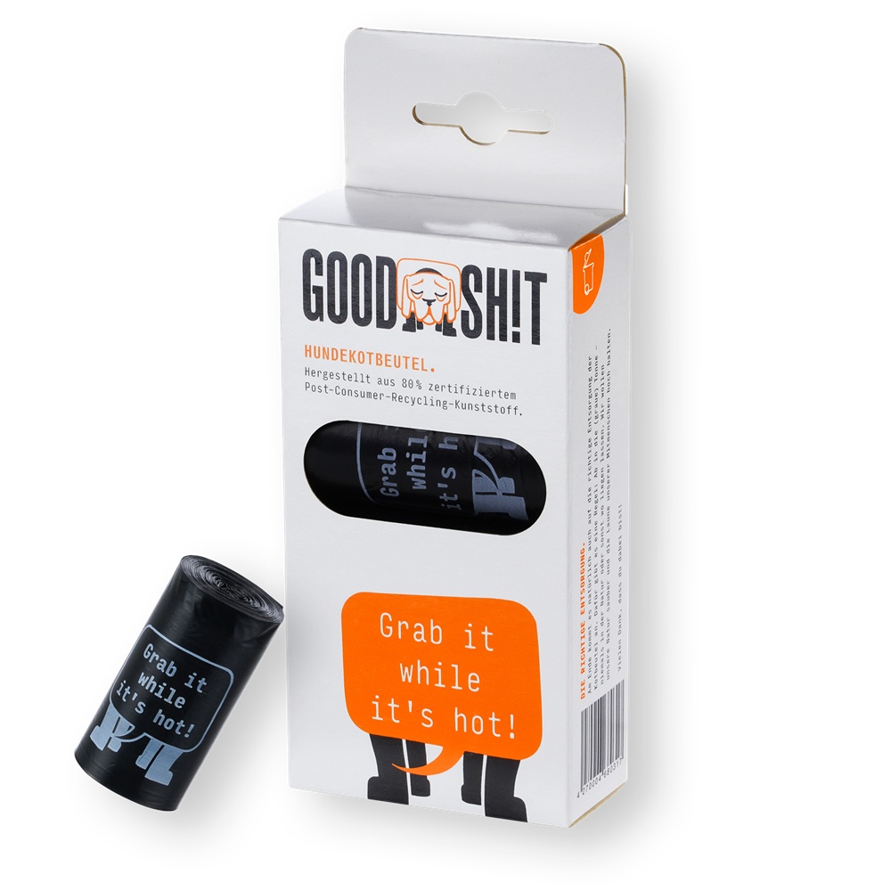 Hundekotbeutel, Mülltüte, schwarze Rolle, Bustier?, Grabb it während heiß