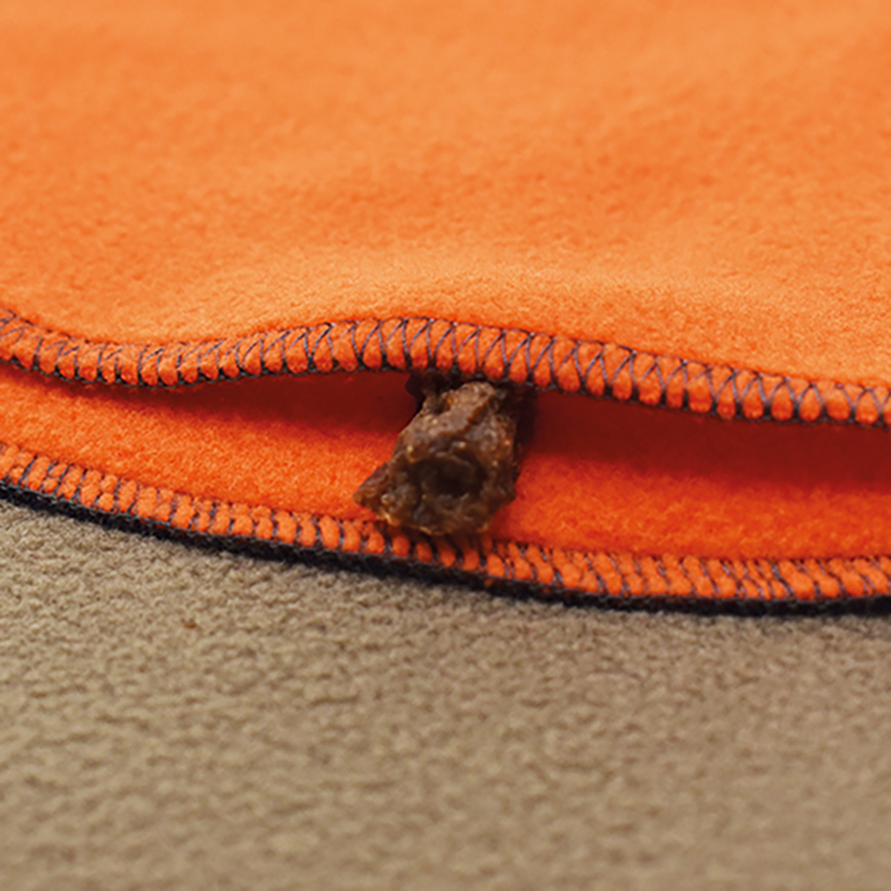 orange, Fleece,  stitching, Knopf, Stoffkante