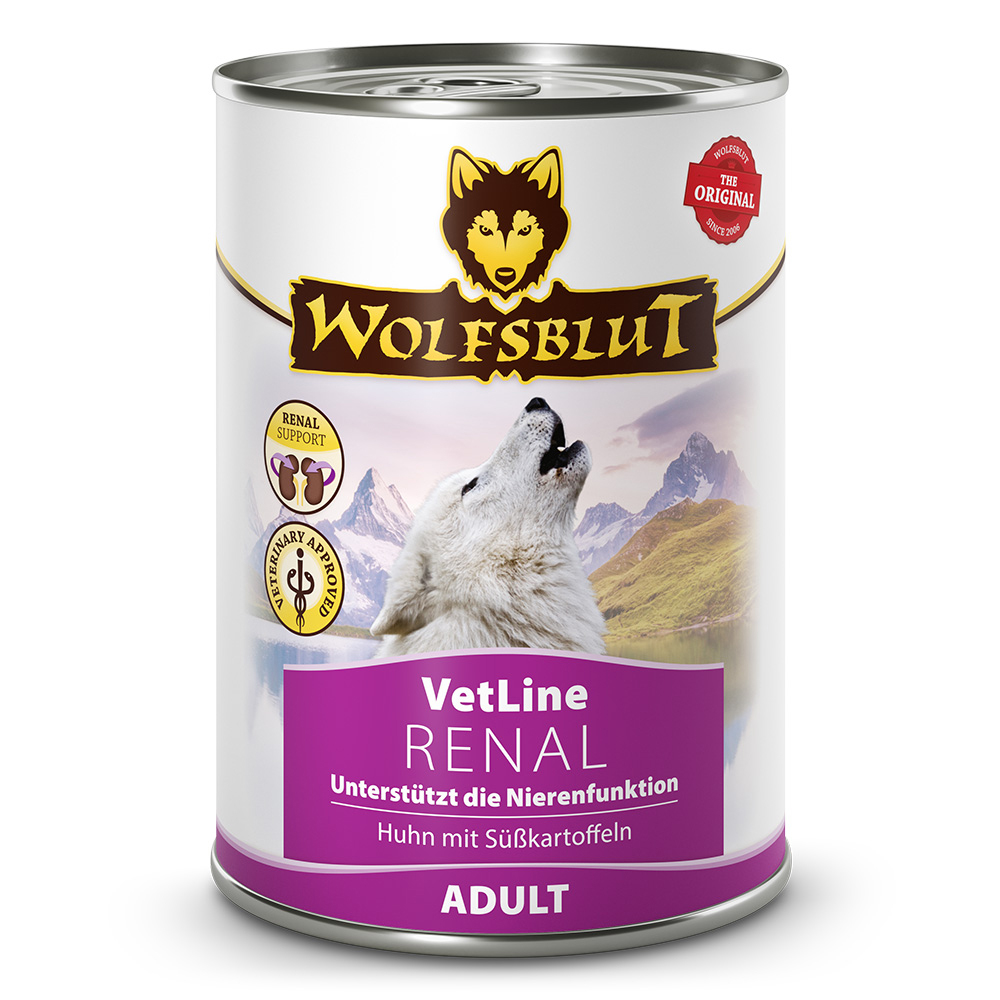 Hunde-Nassfutter, Wolf-Logo, VetLine, Renal, Adult
