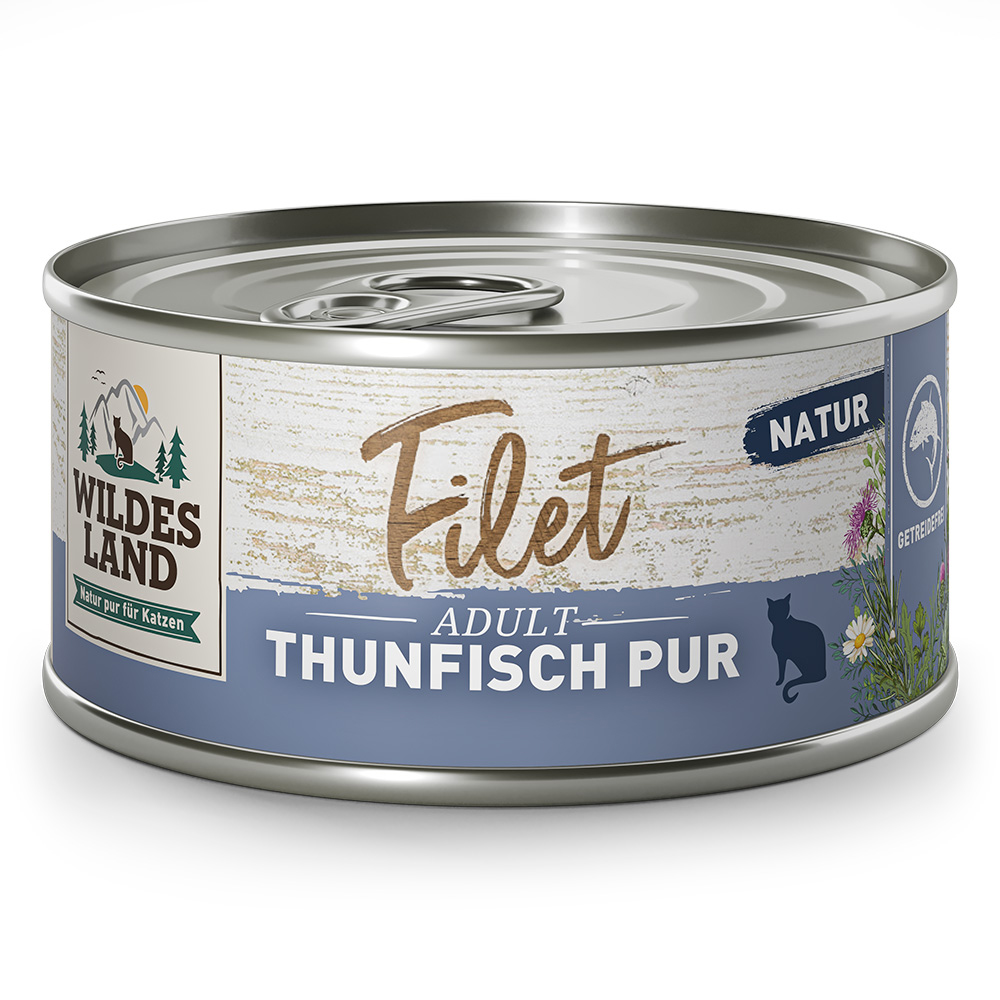 Wildes Land Nassfutter Katze adult Filet Thunfisch PUR 80g