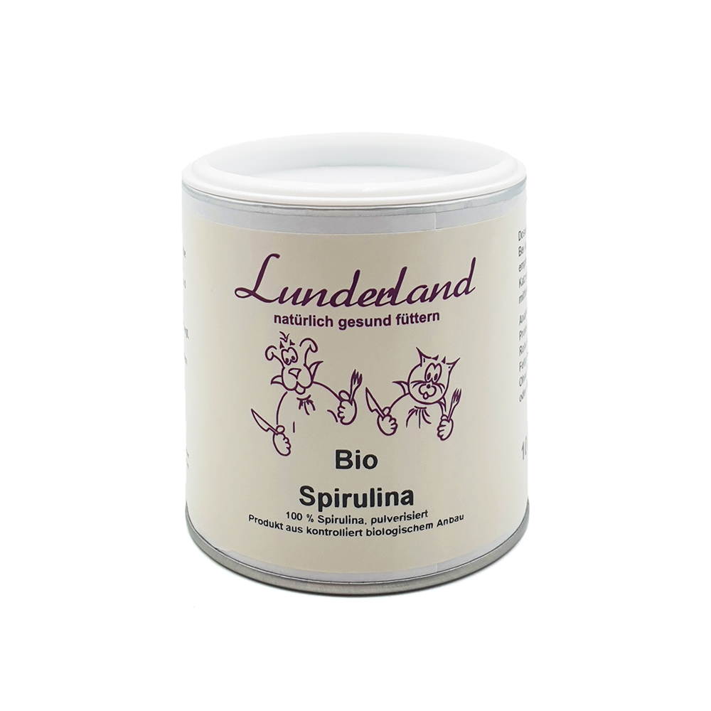 Bio Spirulina, Spirulina Pulver, Bio Produkt, Naturkost, Dosenverpackung