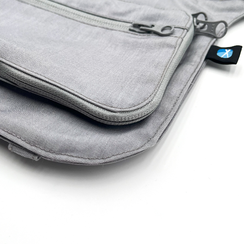 Gürteltasche, Reißverschluss, Stofftasche,  grau, Kompakt