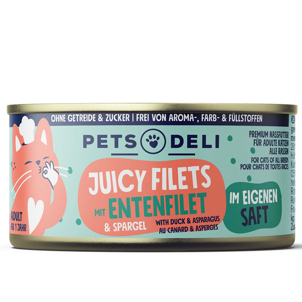 Katzenfutter, Entenfilet, Dosenfutter, Nassfutter, Sparegel
