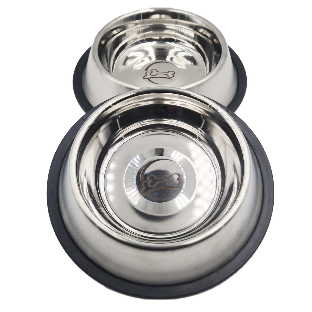 Napfhalter, Hunde-Schüssel, Edelstahl-Schüssel, Anti-Rutsch, Tiernahrungsschüssel