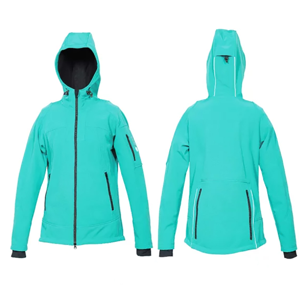 Regenjacke, Hardshell, Türkis, Kapuze, Reißverschluss