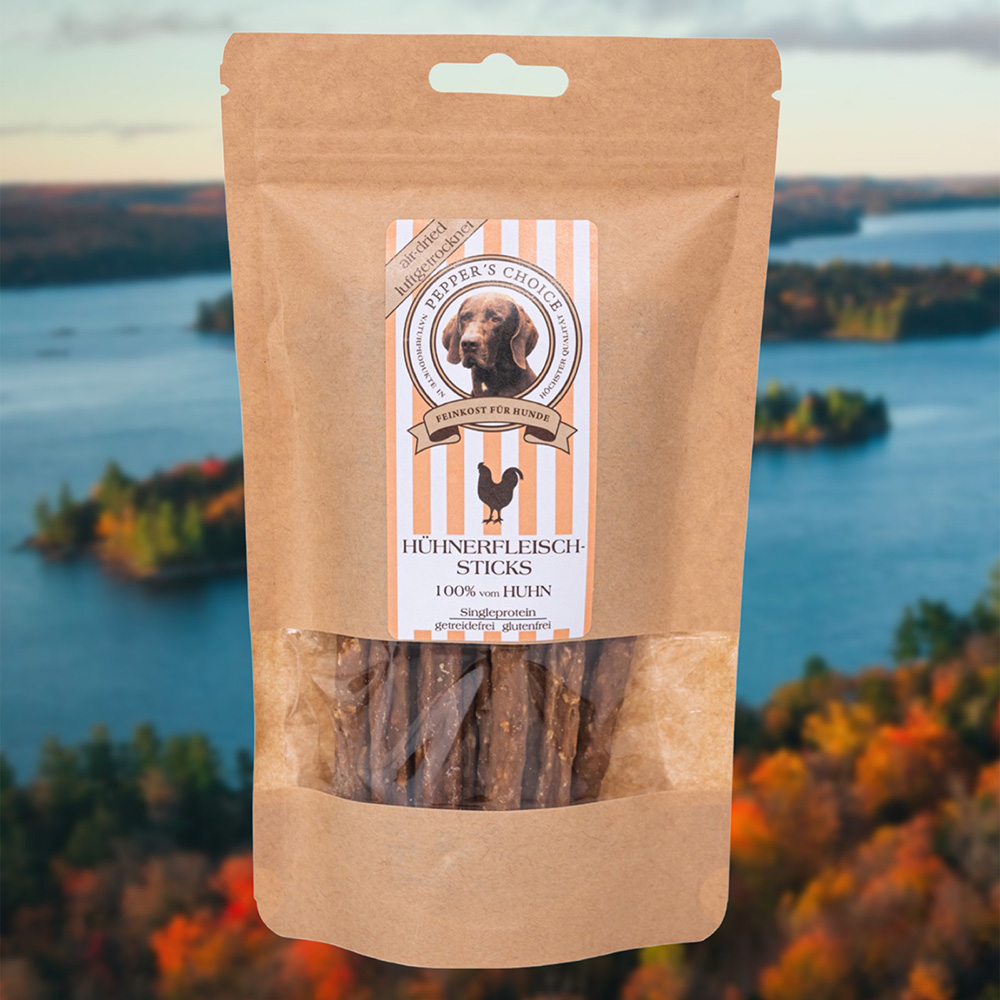 Hähnchenfleisch-Sticks, Hundefutter, Fleischsnacks, 100% Huhn, getreidefrei