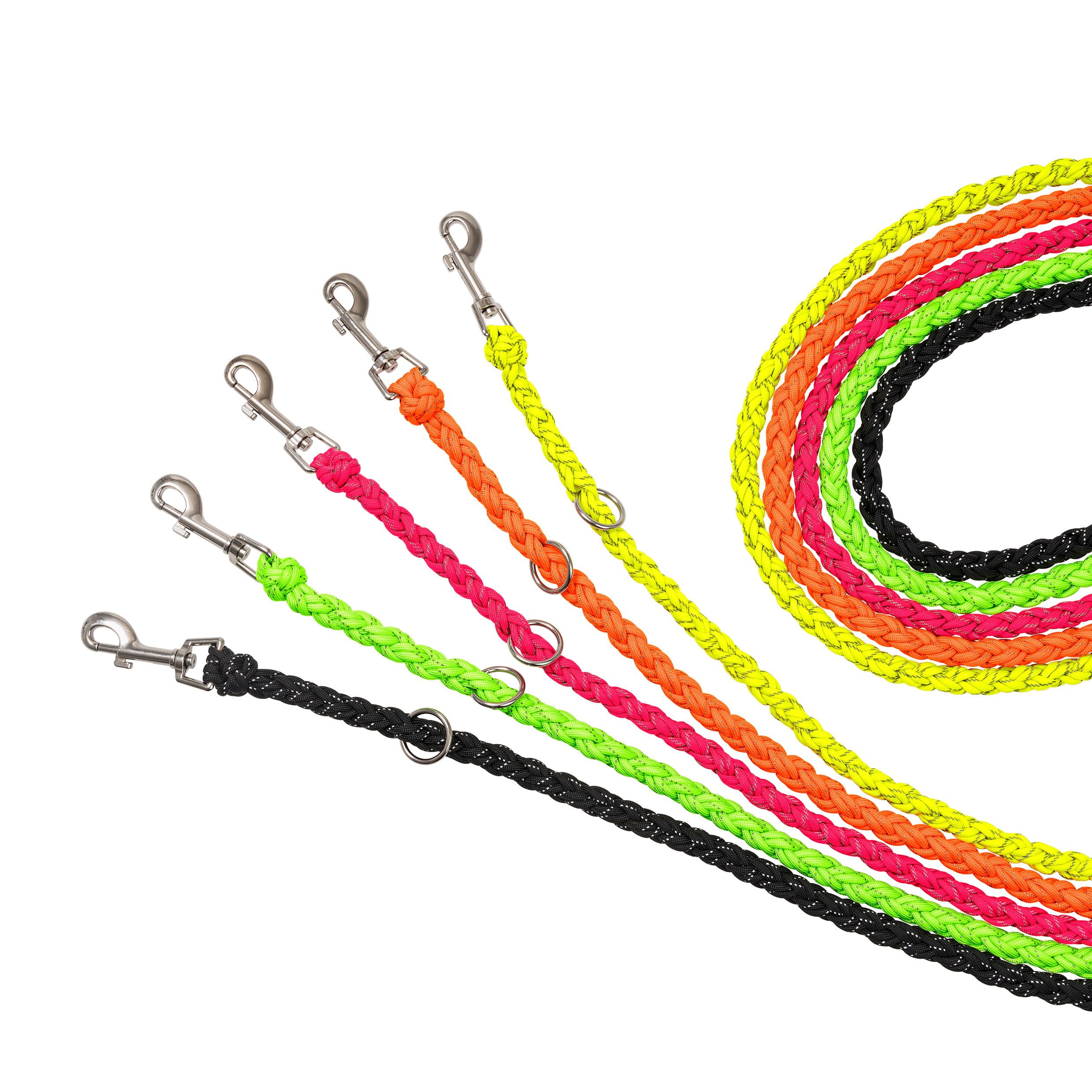 Leine, Kordel, Neonfarben, Karabiner, Geflochten