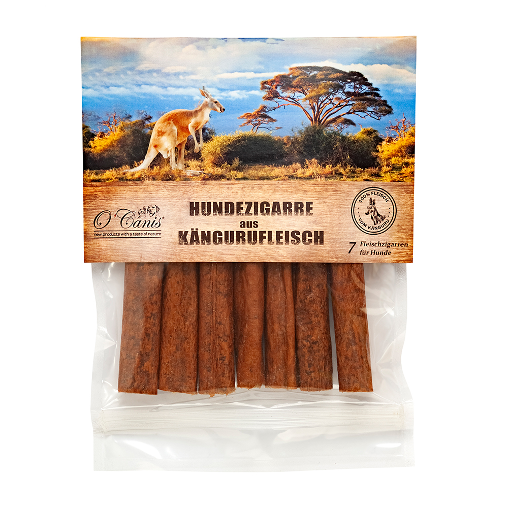 Hundesnacks, Kängurufleisch, Fleischsnacks, Naturprodukt, Beutelpaket