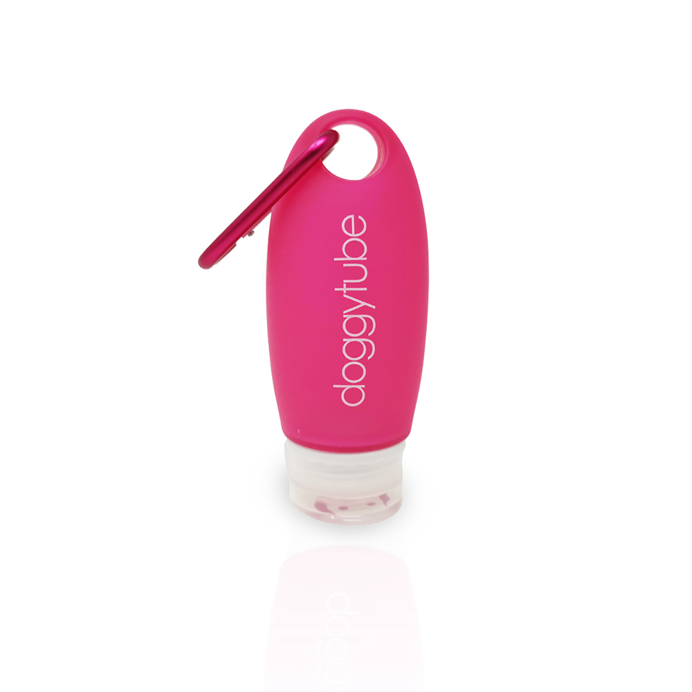 Doggytube mit Karabiner pink