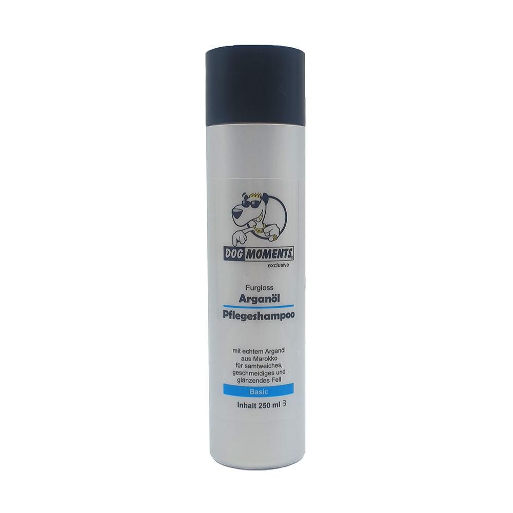 dog moments, pflege shampoo, arganöl, fugloss, 250 ml