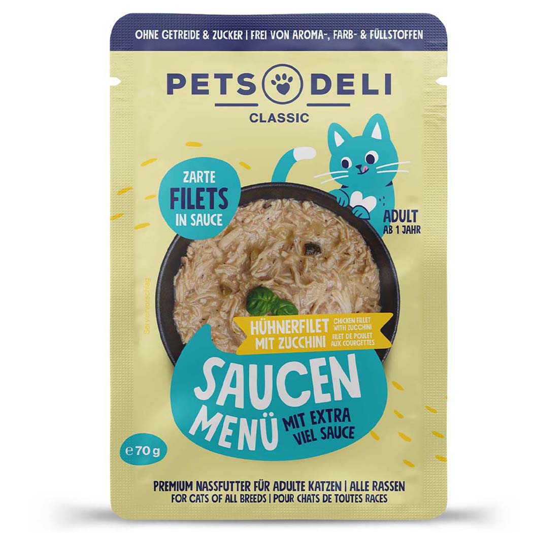 Katzenfutter, Nassfutter, Hähnchen, Zucchini, 70g